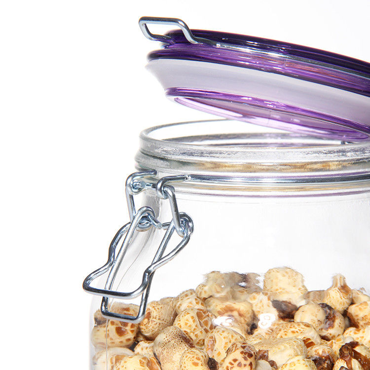 Wholesale Glassware Clear Spice Coffee Cookie Glass Jar Glass Food Storage Jar With Seal Glass Lid