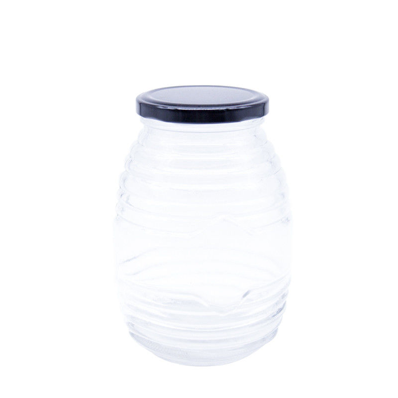 Round Shape Sealed Jar Clear Glass Honey Jar Food Grade Storage Honey Container