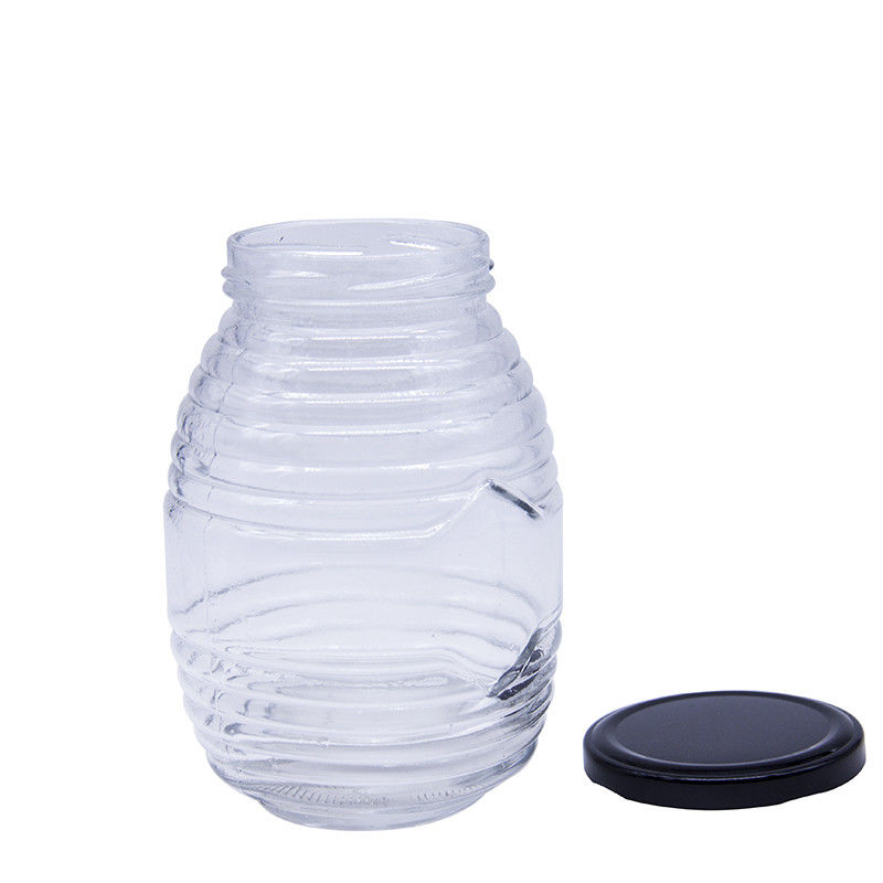 Round Shape Sealed Jar Clear Glass Honey Jar Food Grade Storage Honey Container