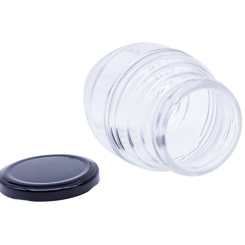 Round Shape Sealed Jar Clear Glass Honey Jar Food Grade Storage Honey Container