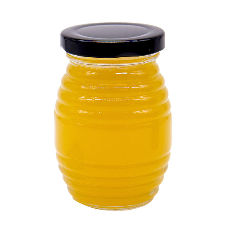 Custom Logo Full Size Clear Honey Wide Mouth Glass Food Jars With Lids