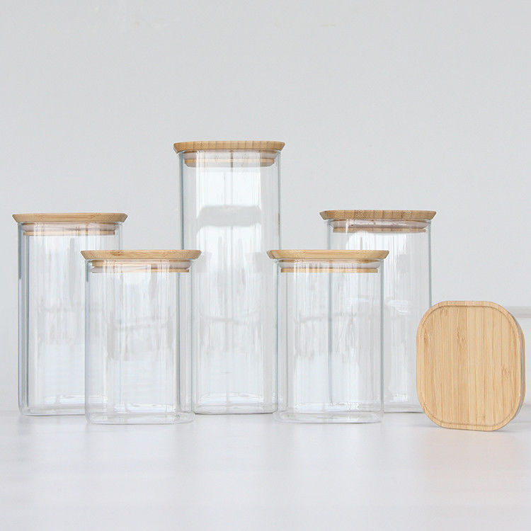 Custom  Square 370ml 500ml 730Ml Honey Storage Glass Food Jar Jar For Storage