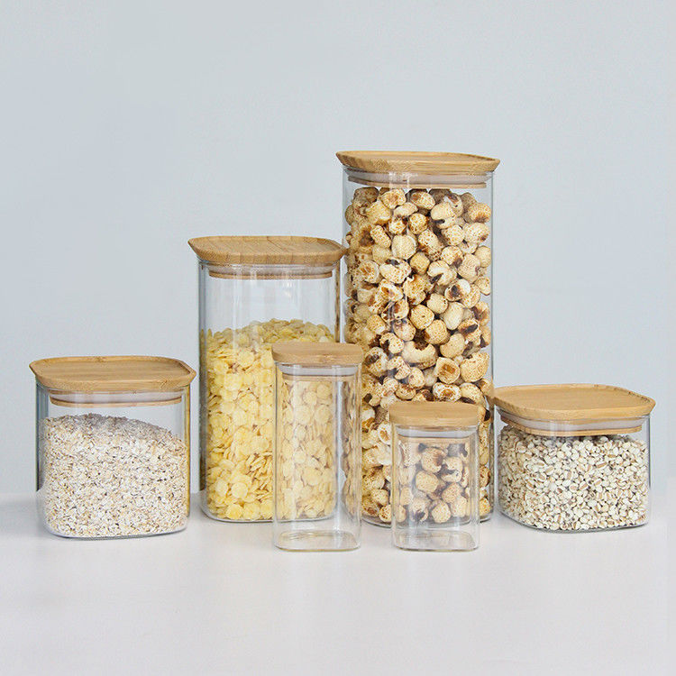Custom  Square 370ml 500ml 730Ml Honey Storage Glass Food Jar Jar For Storage