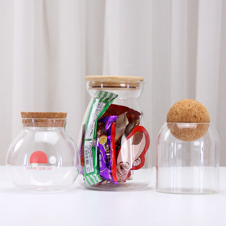 Many Different Sizes Glass Borosilicate Empty Storage Jar Screw Thread Glass Jars With Screw Top Lid