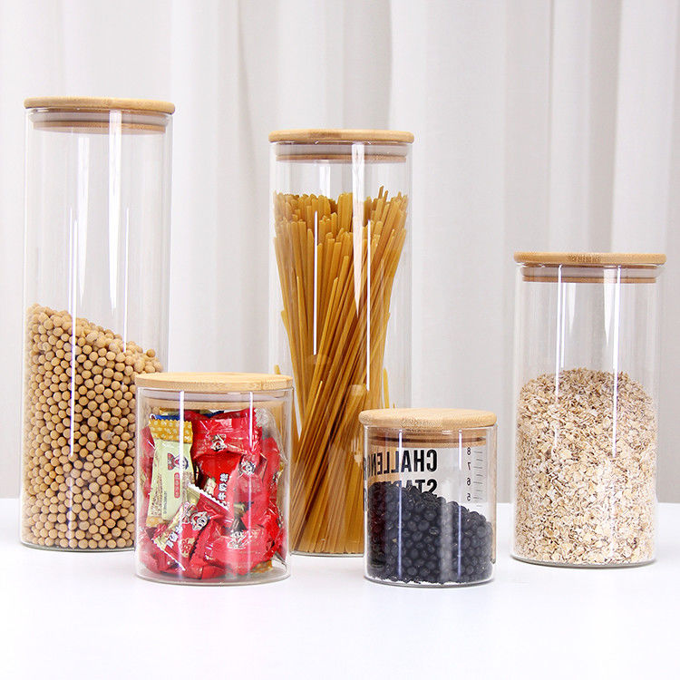 Many Different Sizes Glass Borosilicate Empty Storage Jar Screw Thread Glass Jars With Screw Top Lid
