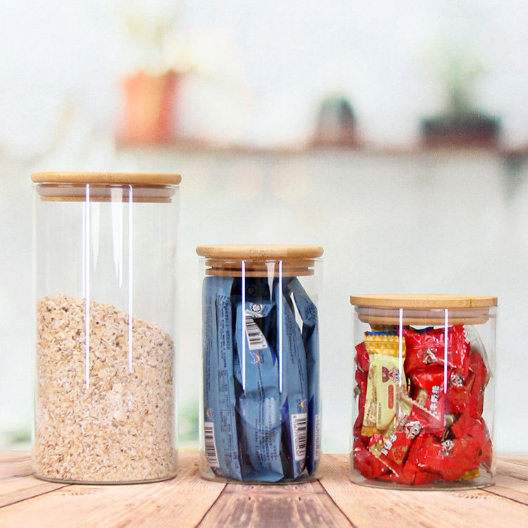 Many Different Sizes Glass Borosilicate Empty Storage Jar Screw Thread Glass Jars With Screw Top Lid