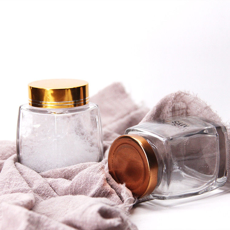 Food Grade 220Ml 280Ml 380Ml 500Ml Vintage Quilted Tea Canister Honey Glass Jar With Lug Cap
