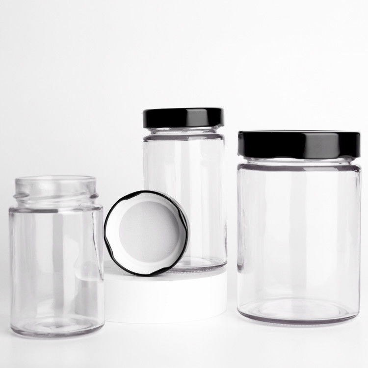 Wholesale Round Glass Pickles Jar 195ml 240ml 350ml  Honey Spice Chili Sauce Tomato Paste Jelly Glass Jars