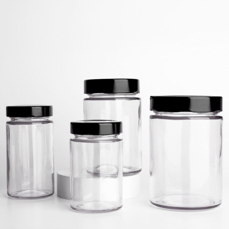 Wholesale Round Glass Pickles Jar 195ml 240ml 350ml  Honey Spice Chili Sauce Tomato Paste Jelly Glass Jars