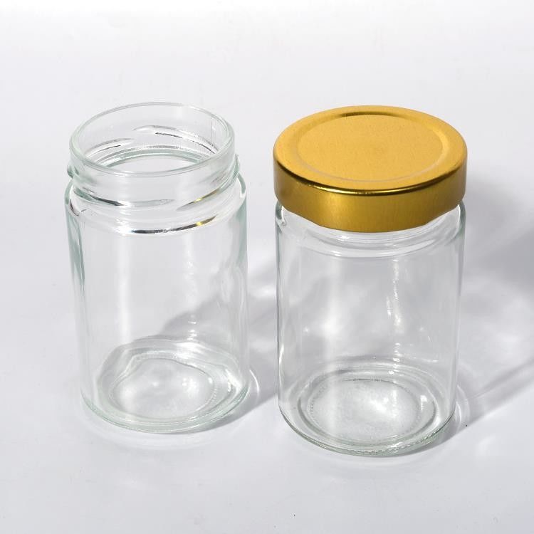 Food Factory Use 1Oz 4Oz 8Oz Round Shaped Clear Empty Storage Container Glass Jelly Jam Honey Sauce Jar