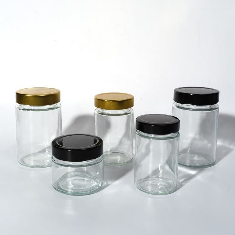 Food Factory Use 1Oz 4Oz 8Oz Round Shaped Clear Empty Storage Container Glass Jelly Jam Honey Sauce Jar