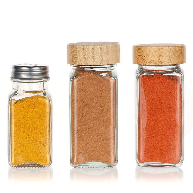 Glass Spice Jars Seasoning Storage Bottles With Collapsible Funnel Kitchen Bbq Tool Herb & Spice Tools