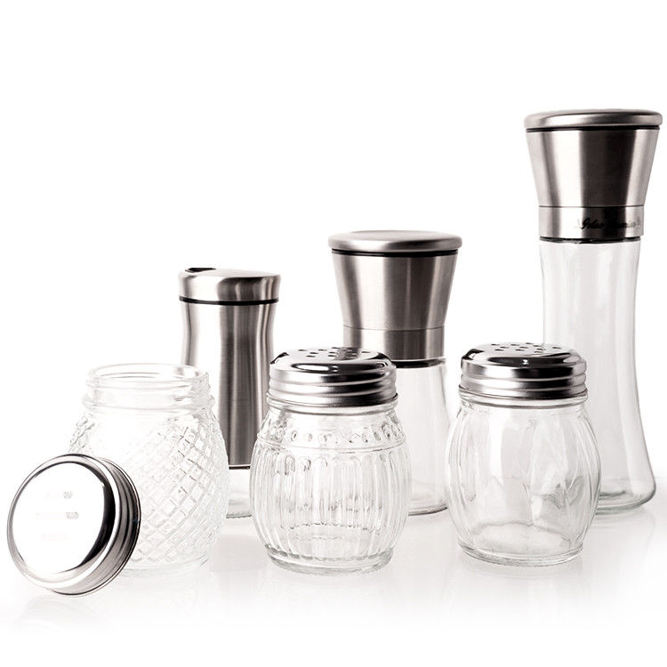 3.5oz 100ml Kitchen Accessories Seasoning Glass Spice Jar Set For Sugar Salt Pepper