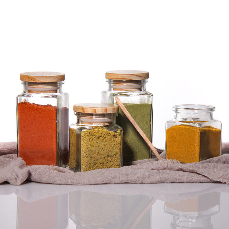 4Oz Spice Bottles Empty Glass Jar With Labels Seasoning Organizer Jars With Bamboo Lid