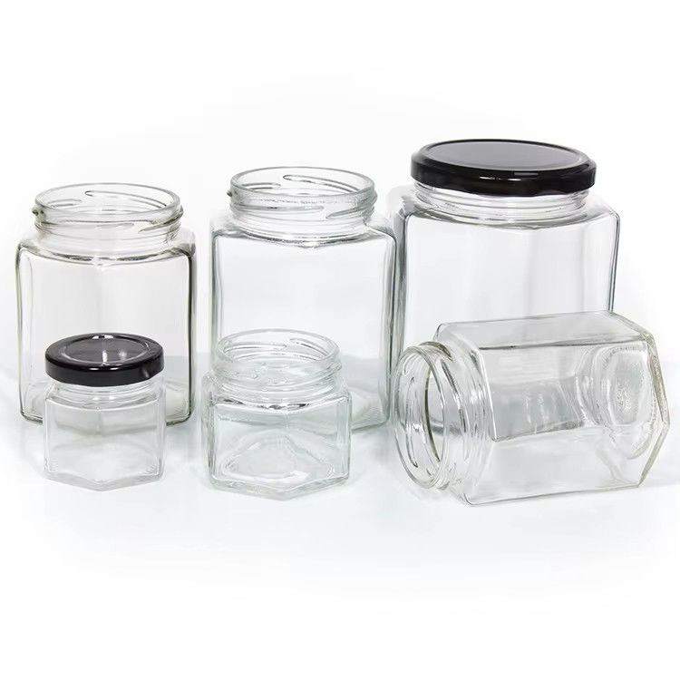High Quality 2Oz 3Oz Transparent Round Clear Glass Honey Jars For Honey With Color Lids