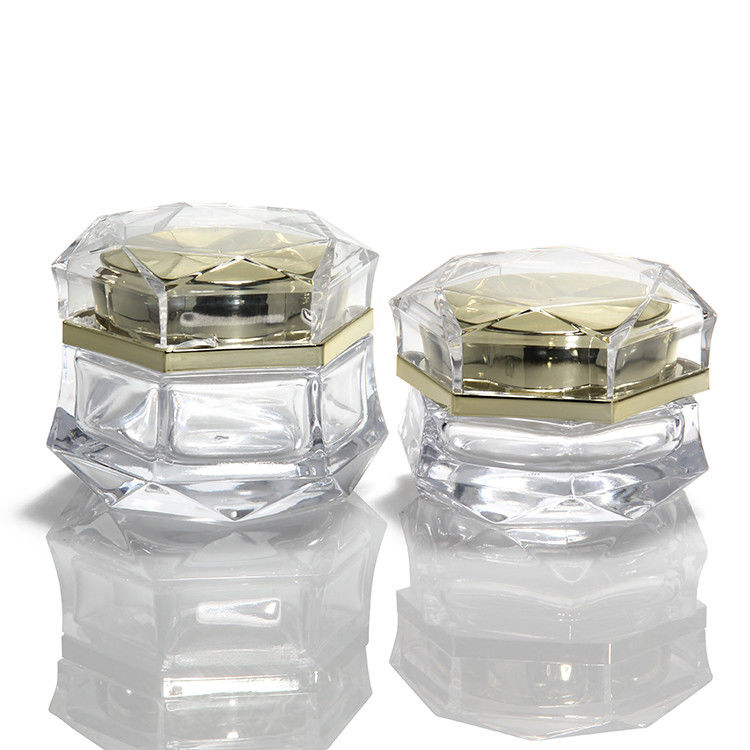 Small Clear Glass Cream Jars Hand Eye Cream Clear Square Shape Glass Cosmetics Cream Jars