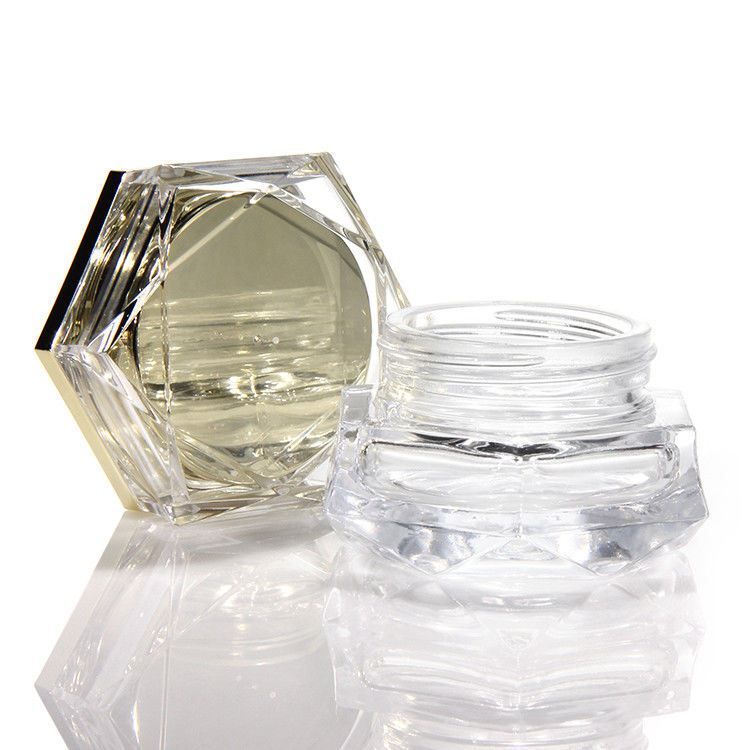 Small Clear Glass Cream Jars Hand Eye Cream Clear Square Shape Glass Cosmetics Cream Jars