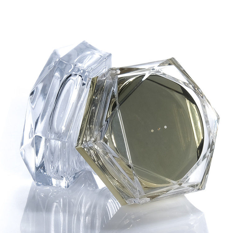 Small Clear Glass Cream Jars Hand Eye Cream Clear Square Shape Glass Cosmetics Cream Jars