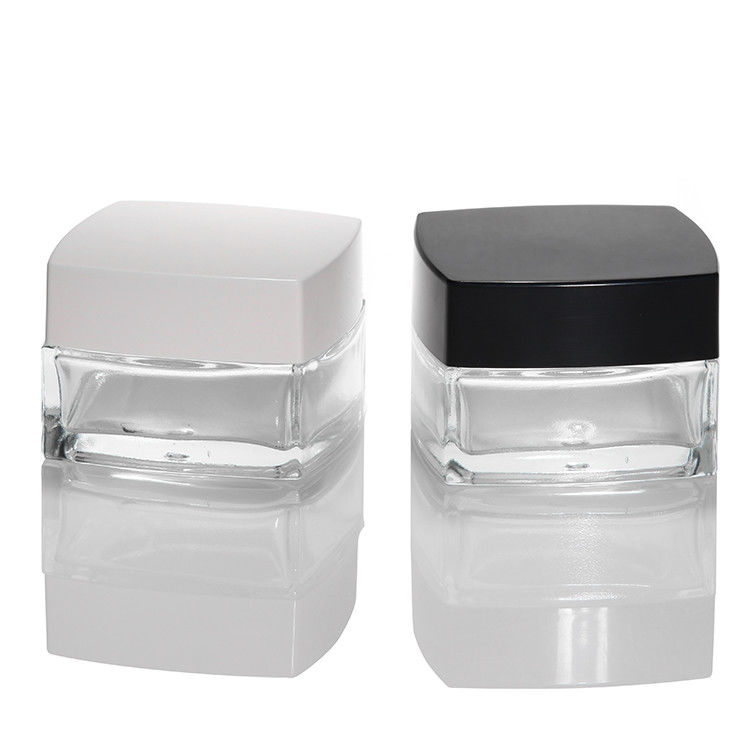 Empty Cosmetic Bottle Packaging 30ml 50ml 100ml Matte Glass Skincare Cream Jar with Black White Lid