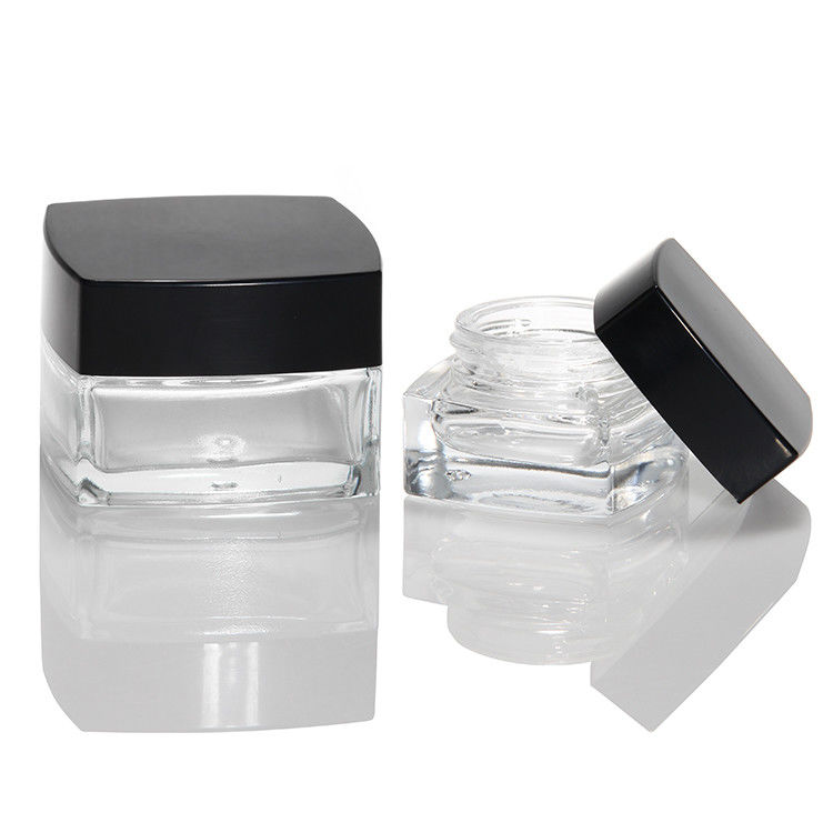 Empty Cosmetic Bottle Packaging 30ml 50ml 100ml Matte Glass Skincare Cream Jar with Black White Lid