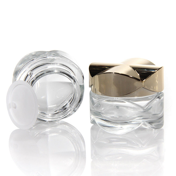 Glass Cream Jars Cosmetic Packaging Empty 15ml 20ml 30ml 50ml Amber Clear Glass Skin Body Lotion Cream Jar