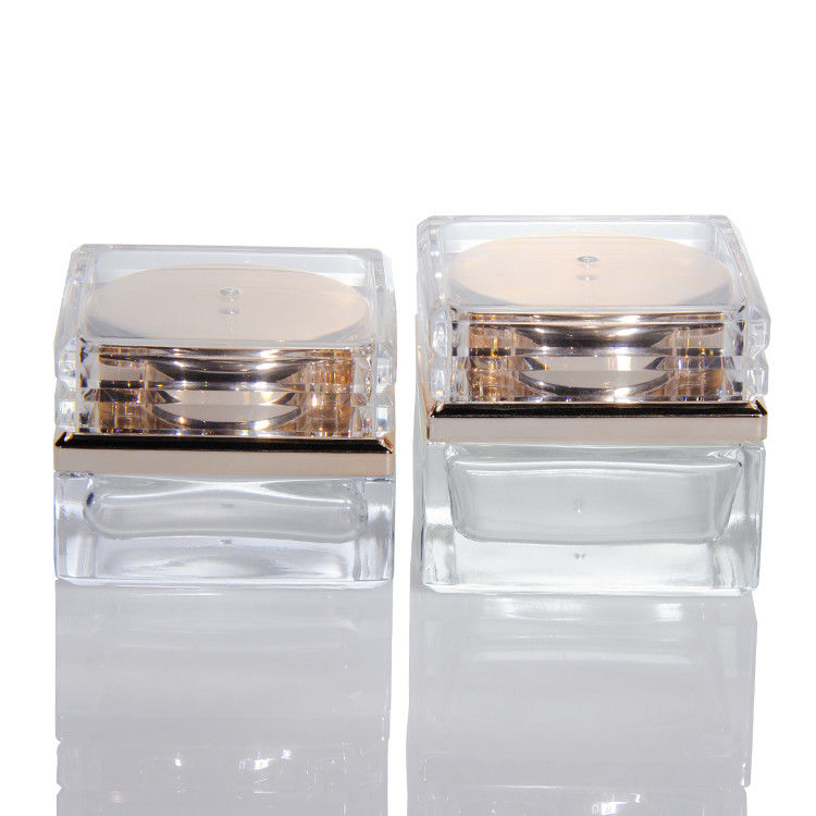 Custom Empty Frosted Glass Bottle With Rose Gold Lid 5ml-50ml Luxury Face Cosmetic Lotion Containers