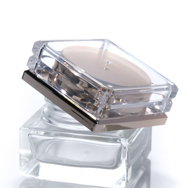 Custom Empty Frosted Glass Bottle With Rose Gold Lid 5ml-50ml Luxury Face Cosmetic Lotion Containers