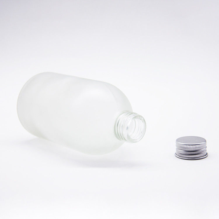 Customization Flask Glass Bottle 200Ml Flat Glass Cold Brew Coffee Juice Bottles With Aluminium Cap