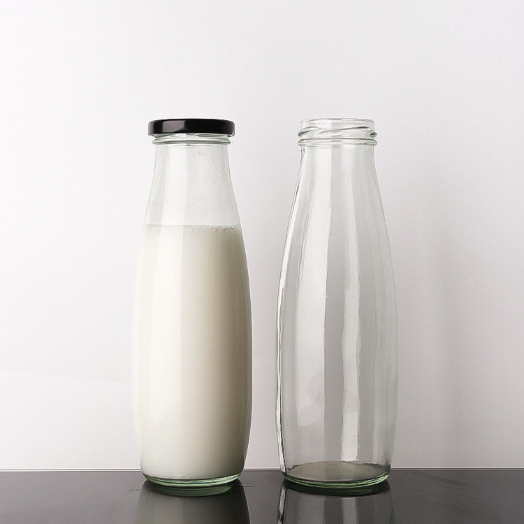 Free Sample 100Ml 200Ml 350Ml Pasterurization Cold Brew Tea Milk Glass Bottles With Metal Lid