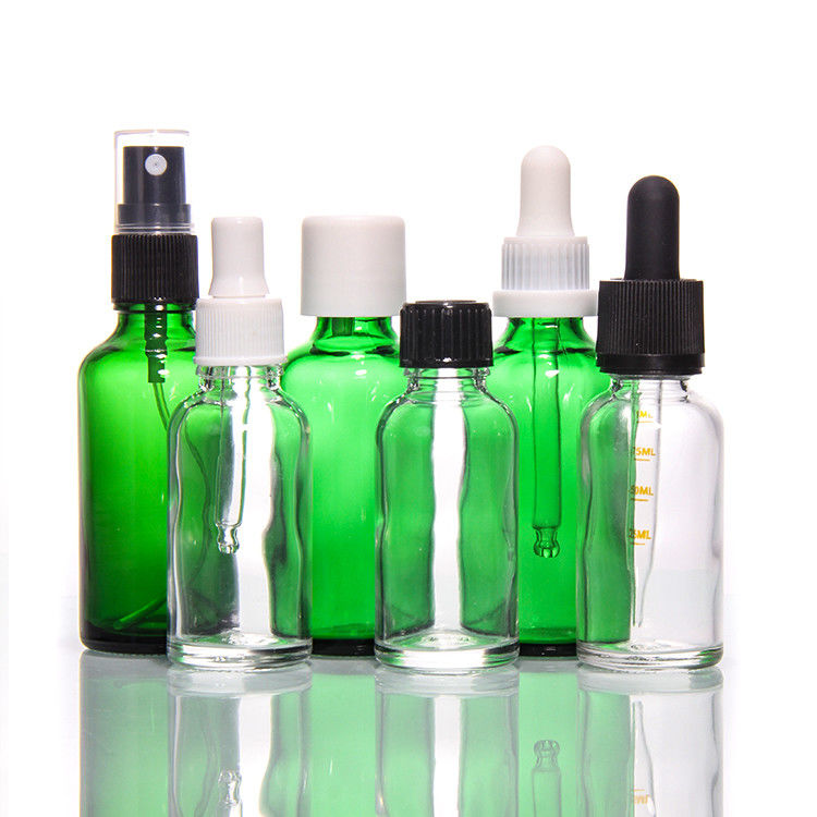 Luxury 1oz 2oz 20ml 30ml 50ml Cosmetic Empty Flat Shoulder Serum Essential Oil Glass Dropper Bottle
