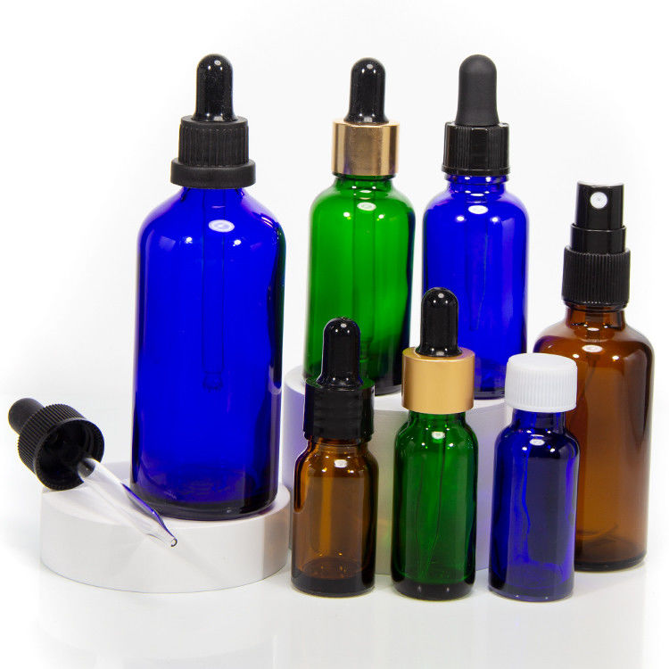 Luxury 1oz 2oz 20ml 30ml 50ml Cosmetic Empty Flat Shoulder Serum Essential Oil Glass Dropper Bottle