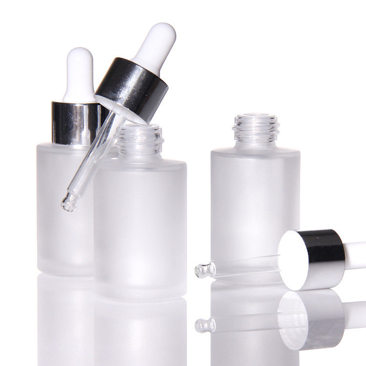 Empty 15ml 30ml Frosted Glass Face Oil Serum Bottle Packaging Glass Pump Cosmetic Serum Oil Dropper Bottle