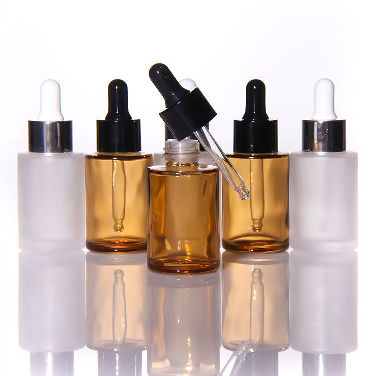 Empty 15ml 30ml Frosted Glass Face Oil Serum Bottle Packaging Glass Pump Cosmetic Serum Oil Dropper Bottle