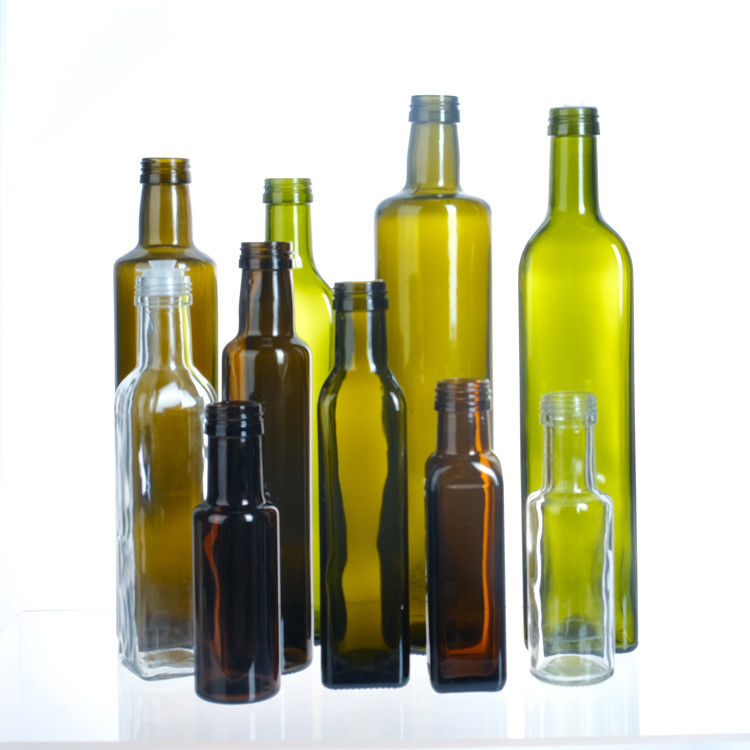 Empty Olive Oil Bottle With Cap 250ml 500ml 750ml 1l Clear Square Glass Bottle For Olive Oil