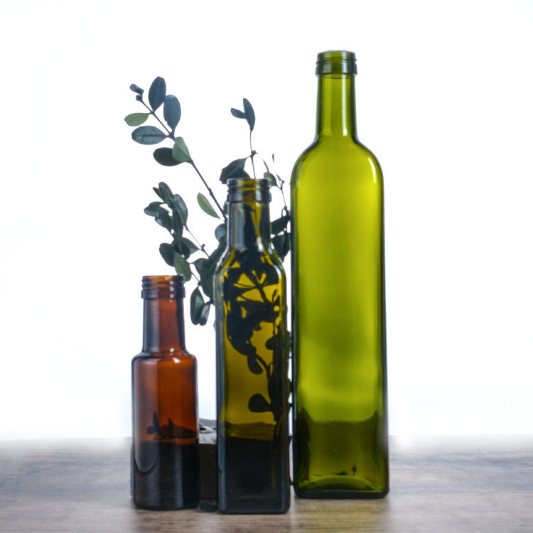 500ml 750ml Square Flat Olive Oil Glass Bottles With Cork Or Screw Lid