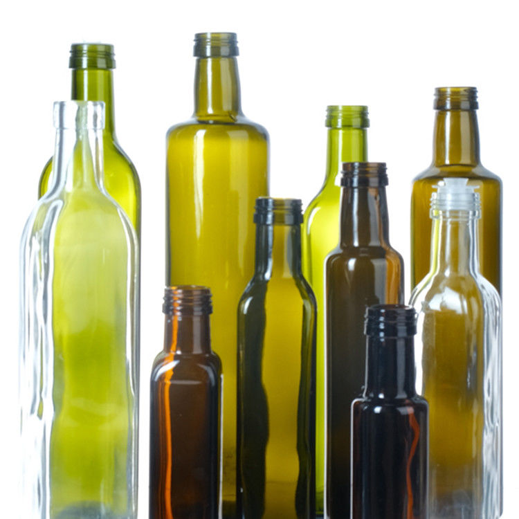 Food Grade 250Ml 500Ml 750Ml Clear Round Marasca Glass Olive Oil Bottles With Cap