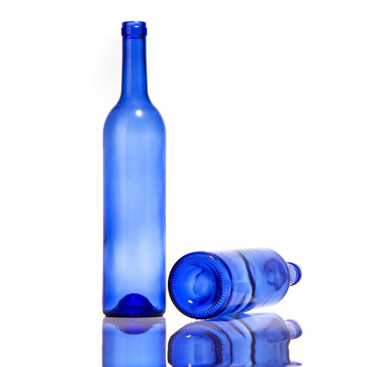 Empty Olive Blue Amber 750ml Beer Dry Red Wine Liquor Glass  Bottle With Lids