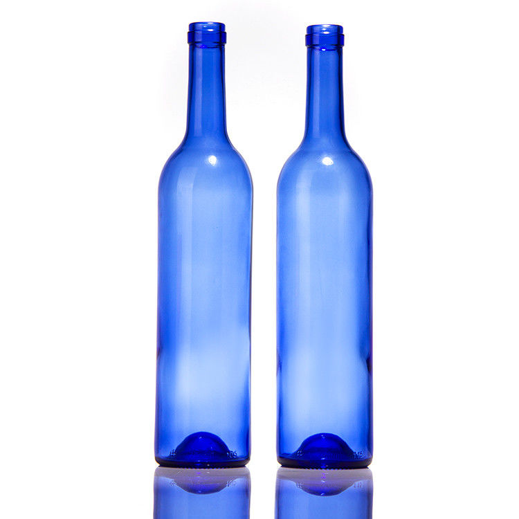 Empty Olive Blue Amber 750ml Beer Dry Red Wine Liquor Glass  Bottle With Lids