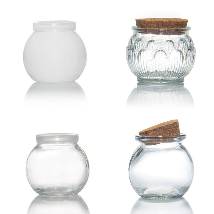 100 Ml 200 Ml Mini Round Clear Glass Milk Yogurt Pudding Jar With Wooden Stopper
