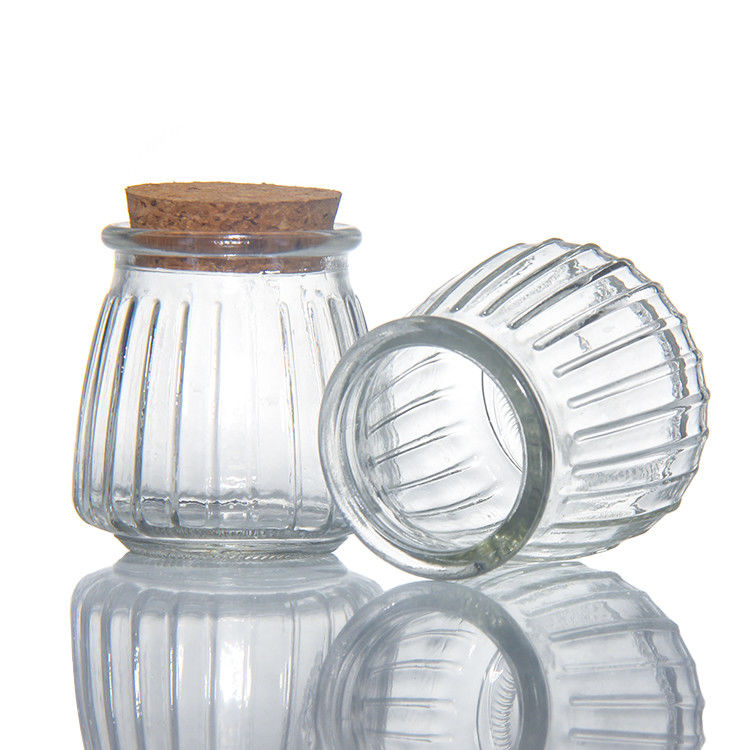 100 Ml 200 Ml Mini Round Clear Glass Milk Yogurt Pudding Jar With Wooden Stopper