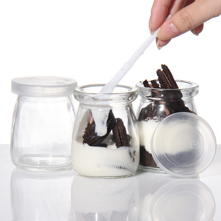 8Oz Empty Glass Yogurt Bottle Pudding Jar And Fresh Milk Bottle With Cork Lid