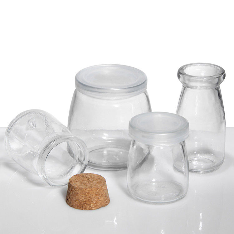 8Oz Empty Glass Yogurt Bottle Pudding Jar And Fresh Milk Bottle With Cork Lid