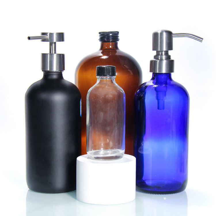 Color Empty Luxury Glass Bottle Glass Bottle With Pump Lotion Glass Cosmetic Bottles