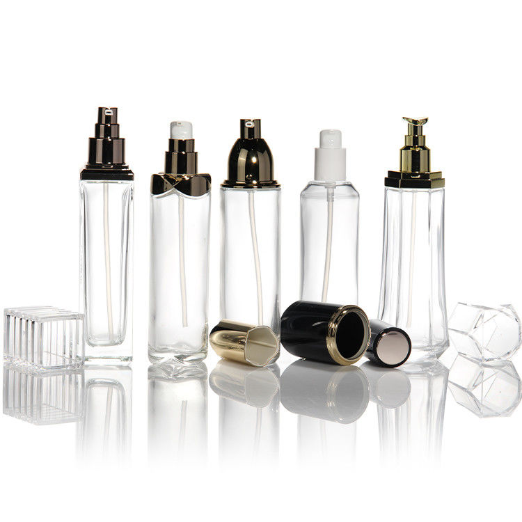 Face Cream Cosmetic Glass Bottle Essential Oil Bottle 100ml 150ml  with Lotion Pump for Packing Cosmetic