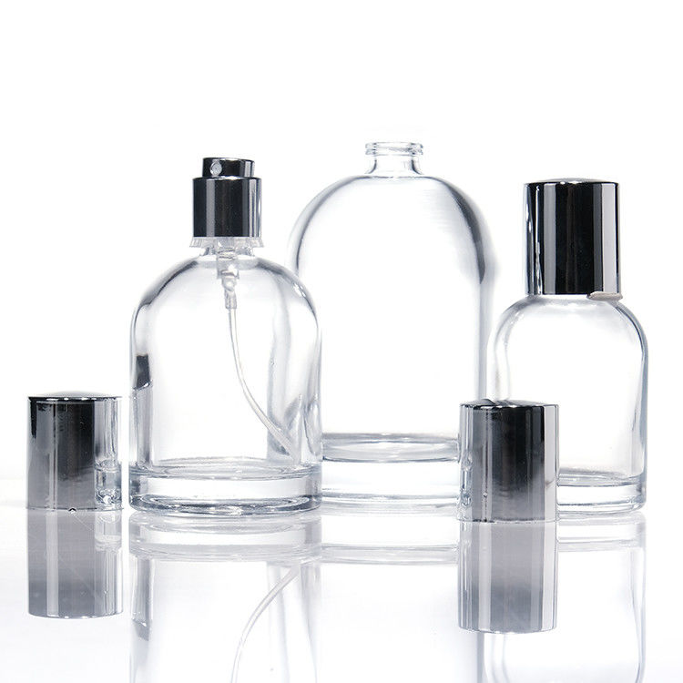 Luxury 30ml 50ml 100ml Thick Walled Square Round Glass Perfume Bottles With Wooden Caps And Custom Design Boxes