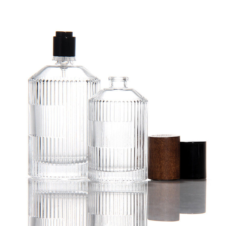 Cylinder Transparent Perfume Bottle OEM 50Ml Glass Perfume Bottle With Gift Box Pump Sprayer