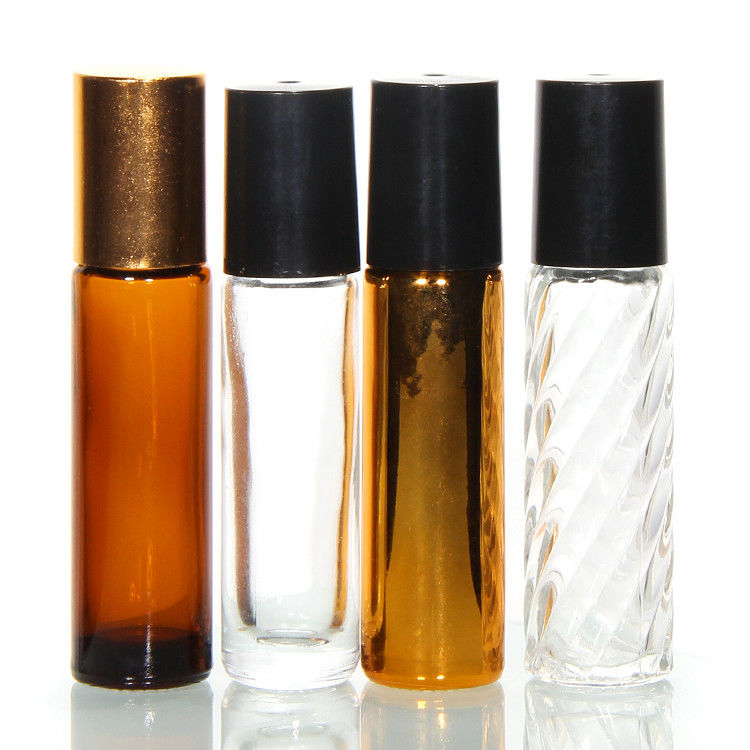 New Essential Oil Roller Glass Bottles Steel Ball 10Ml Roller Bottle Amber Roll On Perfume Bottle