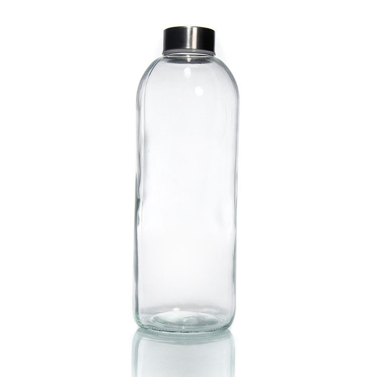 Outdoor 35ml 500ml Round Sports High Borosilicate Glass Water Bottle With Silicone Sleeve