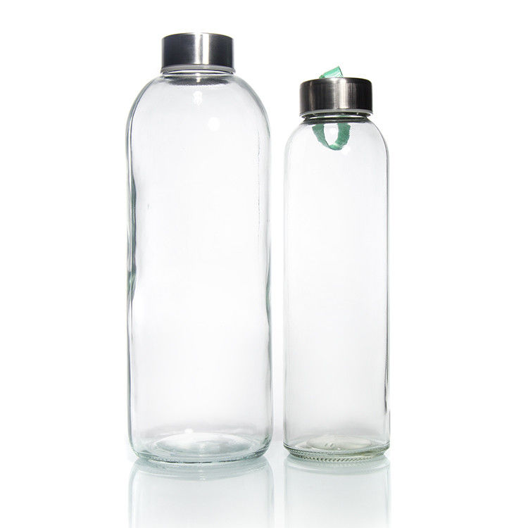 New Design 350ml/500ml High Borosilicate Glass Water Bottle With Stainless Steel Lid