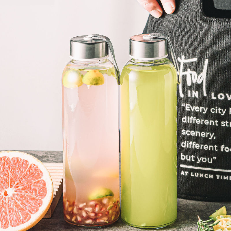 High Quality Wholesale High Borosilicate Glass Drinking Water Bottle With Stainless Steel Lid